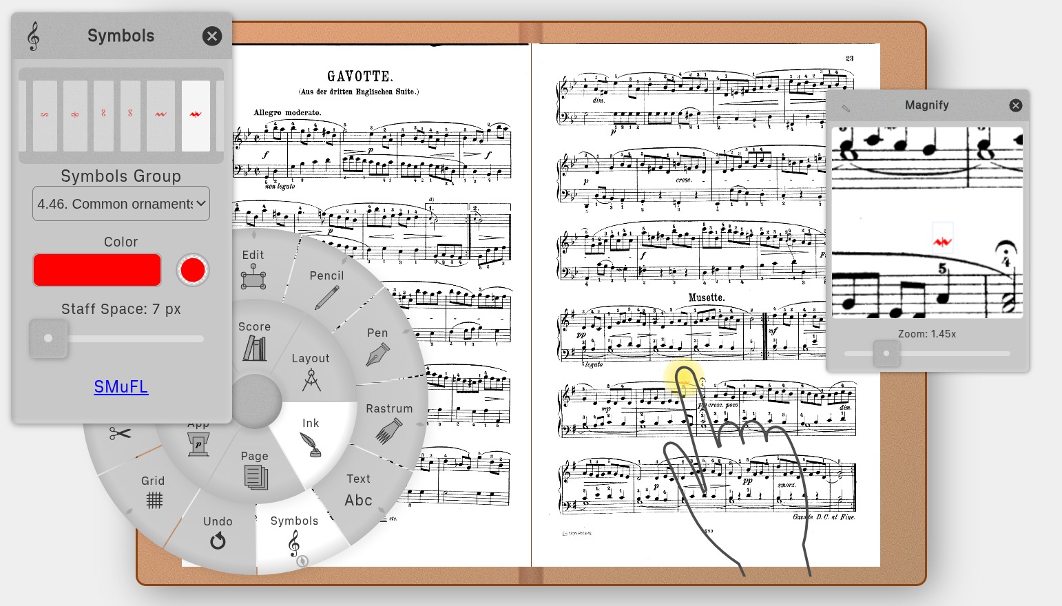 Use Magnify with Ink ring tools for increased accuracy