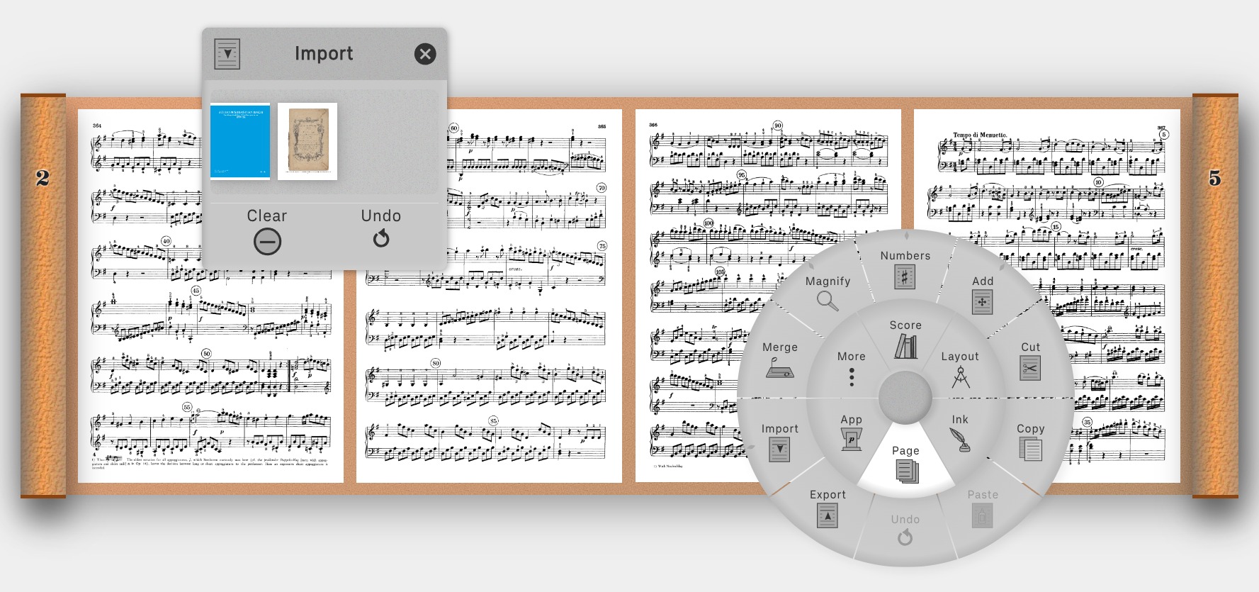 Page Ring with horizontal layout