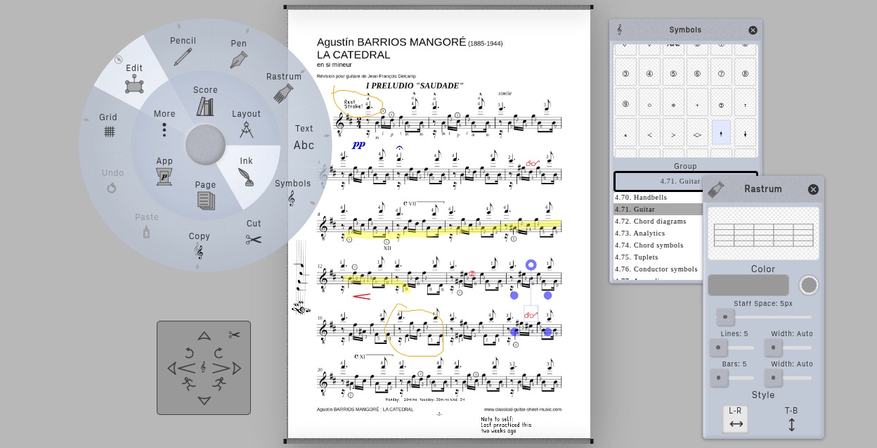 Score with annotations